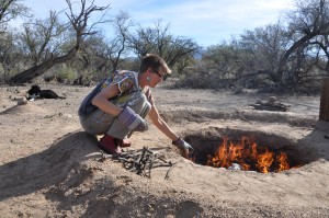 me feeding fire, early on ,2